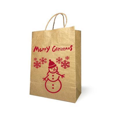 China Recycled Materials Custom Printed Your Own Logo White Brown Kraft Gift Craft Shopping Paper Bag With Handles for sale