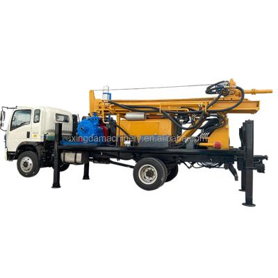 China Truss Factory Price 300m Deep Water Well Air Compressor Truck Mounted Drilling Rig For Sale for sale