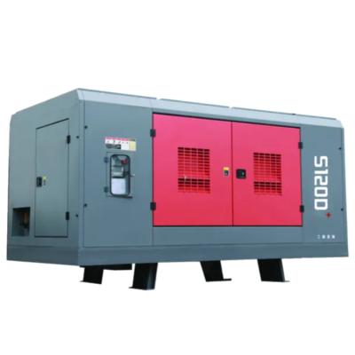 China High quality oil lubricated diesel power 635-1235CFM air compressor for drilling rig drilling rig for sale