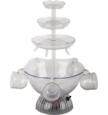 China AS High Quality Home Use 3 Tiers Party Plastic Lighted Wine Fountain for sale