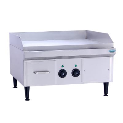 China Grocery Durable Easy To Clean Heavy Duty 220V 50Hz 8kW 16mm Electric Griddle With Big Oil Collecting Box for sale