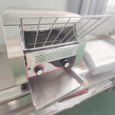 China Deli TemperatureKnob Independent Electric Hamburger Roll Heating Conveyor Toaster for sale