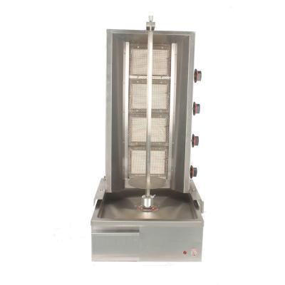 China Grocery Wholesale Price Counter Top 4 Burners Corrosion Resistance Gas Shawarma Grill Machine High Temperature for sale