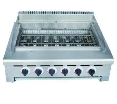 China Grocery Store Restaurant and Hotel Supplies Kitchen Equipment Commercial Industrial Gas Stove with Lava Rock Grill for sale