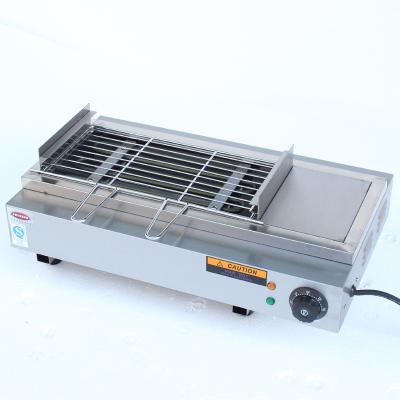 China Convenience Store Commercial CE Certified Silver Electric Smokeless BBQ Grill For Cooking for sale