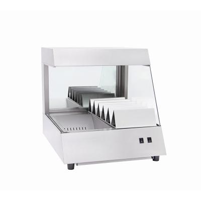 China Deli Countertop Stainless Steel Food Warmer Display Shelf Chips With Glass Cover for sale