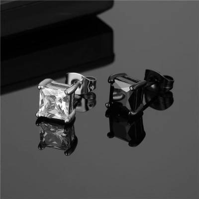 China Wholesale hot sale 316 stainless steel fashion diamond ear jewelry cheap non allergic bone stud earrings for sale