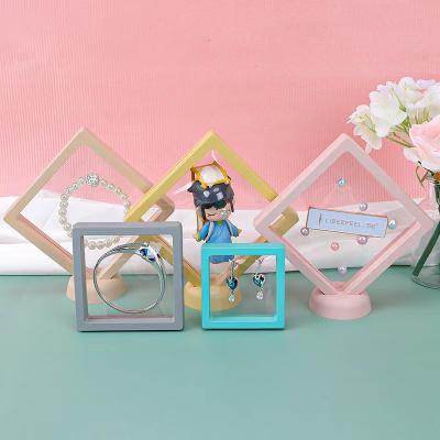 China Simple modern transparent film jewelry box PE dustproof color hanging jewelry protection box display box jewelry box travel for sale