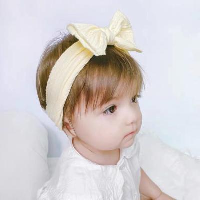 China Wholesale new jacquard elastic nylon multiple color elastic wide bow children's headband for sale