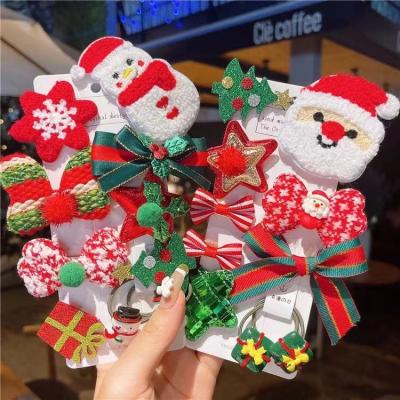 China European and American Style 10 Sets of Accessories Europe and America Christmas Hair Clips Set Christmas Tree Children Milu Bells Deer Accessory Child for sale