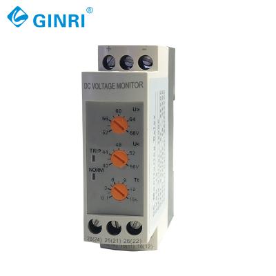 China GINRI DVRD Voltage Sealed Monitor Relay Over Under Voltage Protection Relay DC12V 24V 36V 48V for sale