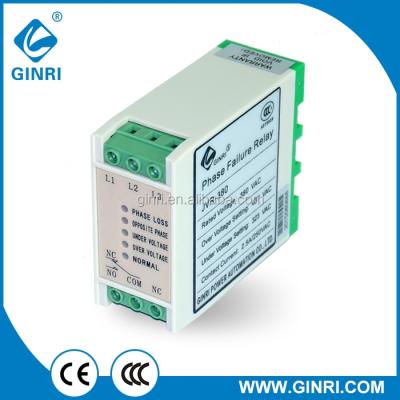 China GINRI sealed JVR-380 3 phase voltage relay over voltage and under voltage phase protection for sale