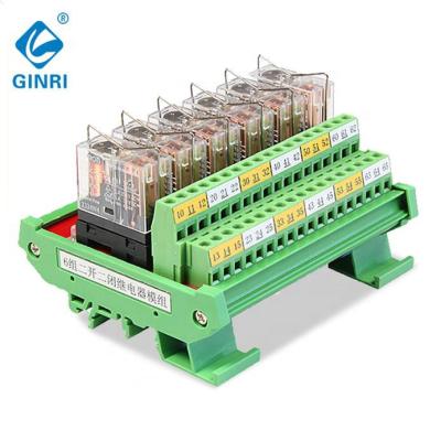 China JR-6L2 24v 6 channel relay module contact 2NO 2NC omron sealed relay module price for sale