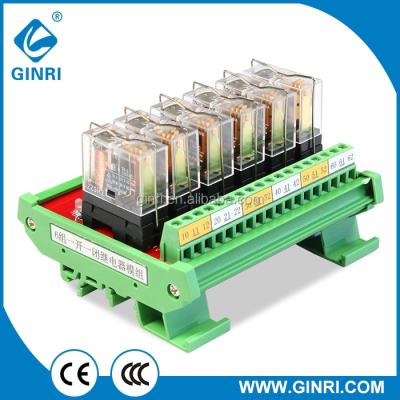 China Sealed Relay GINRI JR-xR PLC Amplified Board Module Relay 4 Channel Relay Panel AC DC Relay Channel for sale