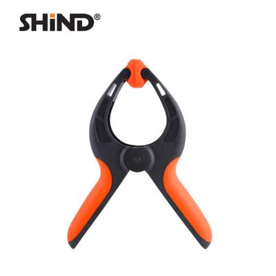 China Durable SHIND 94124-94127 2pcs Wholesales 3Inch Spring Clamp Woodworking Tools Plastic Nylon Clamps For Woodworking Spring Clip for sale