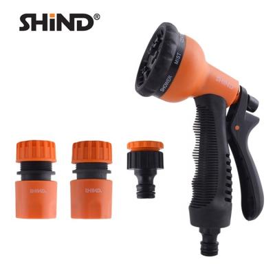 China SHIND 37690 Hand 8-Function Gun Sprayer Durable Plastic Garden Spray Nozzles Watering Nozzles Spray Gun Set for sale