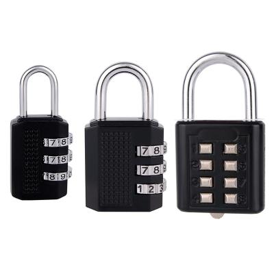 China Small 3 Digit Promotion Padlock 42mm High Security 37476 Combination Cheap Lock Safe Luggage Black Zinc Alloy Coded Smart Padlock for sale