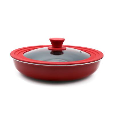 China 28/30/32 Cm Sustainable Universal Tempered Glass Cover Silicone Lid Cookware for sale