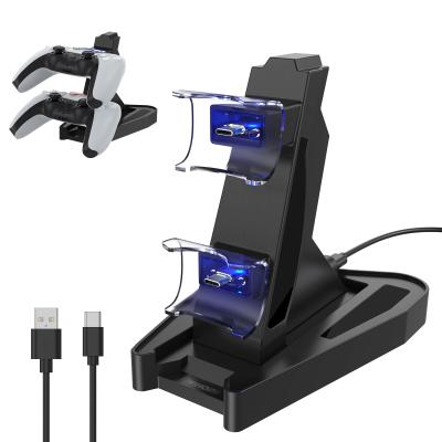 China USB Charging Fast and Safe Charging USB Dual Charging Base Stand for SONY PS5 Controller Charger Handle for sale