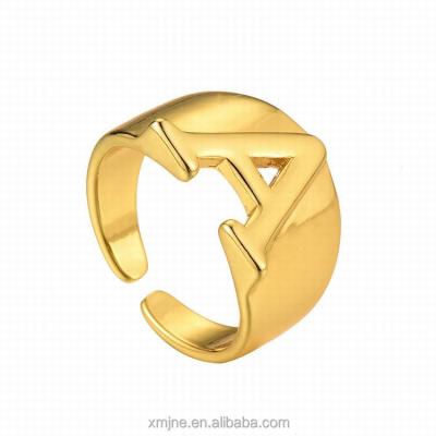 China FASHIONABLE English Letter Ring Opening Adjustable Ring for sale