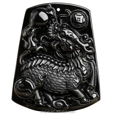 China CLASSIC natural dark green jade unicorn goods A send ice blessing jade pendant men and women jade pendant wholesale for sale