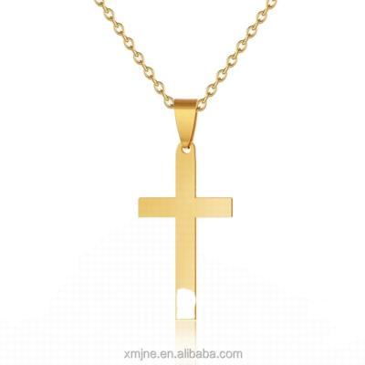 China Gold FASHIONABLE Popular Cross Stainless Steel Necklace Fashion Pendant Necklace for sale