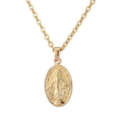 China FASHIONABLE European and American Heart-shaped Virgin Mary Pendant Necklace Stainless Steel Necklace Jewelry for sale