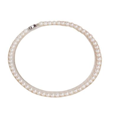 China TRENDY Natural Freshwater Pearl Necklace Near Round Plain Pearls Women's Day Gift For Mother for sale