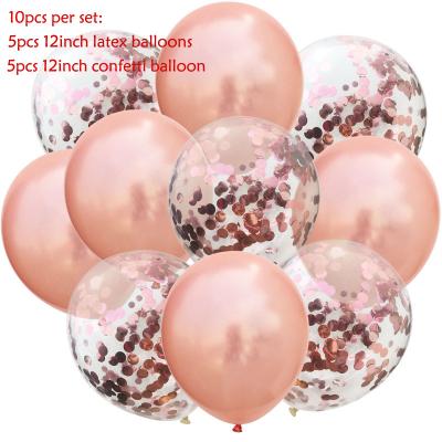 China Beauty Decorations 10 PCs Mix Rose Gold Stuffed Birthday Party Decor Kids Wedding Clear Birthday Decor Balloon Inflatable Baby Shower Balloon for sale