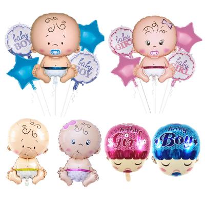 China Popular Birthday Decoration Baby Boy Balloons Set Baby Shower Birthday Party Decorations Kids Foil Balloon Gender Reveal Balloon for sale