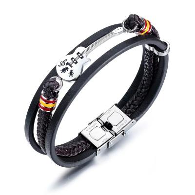 China 2022 New Punk Stainless Steel Leather Strap for sale