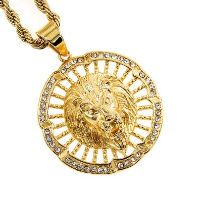 China 18k Gold Plated New Style Gold Stainless Steel Lion Necklace Animal Chain Pendant Necklace Stainless Steel for sale