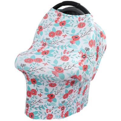 China Flower Style Hot Selling Micro Fiber Flower Pattern t70*66CM Safety Seat Cover Towel Baby Stroller Multifunctional Nursing Blanket for sale