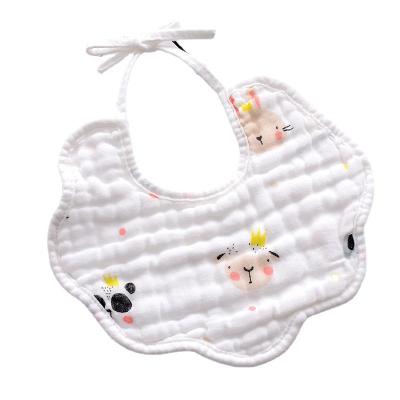 China NEWCOMER Anti-Static Customized 8 Layers Gauze U-Shape 25*25cm Cartoon Ins Cotton Plain Baby Bibs for sale