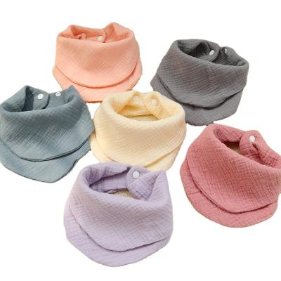 China Hot Selling Anti-static Customized Solid Color Cotton Single Gauze Knitted Triangle Towel Baby Bibs Wholesale for sale