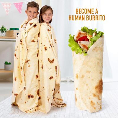 China Warm Anti-bacteria Turned Burrito Taco Pizza Nap Nap Baby Food Creative Funny European and American Blankets for sale