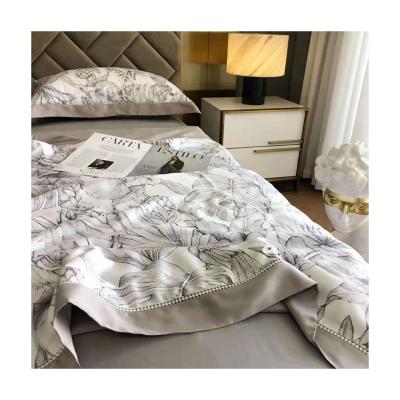 China Nondisposable Hot Sale Natural Summer Hotel Bedding Comforter Thin Tencel Thin Cool Bed Sheets Quilting for sale