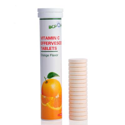 China OEM Custom Orange Vitamin C Drink Flavor Diet Supplements Formula Tablets 1000mg Halal Meat Effervescent for sale