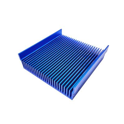 China Radiator Aluminum Alloy Customized Radiator Extrusion Profile Radiator Parts With Blue Anodized Surface for sale