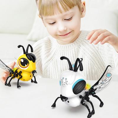 China Children educational intelligence toy electric insects toys hand touch control light noise robot diy toy for children educational for sale