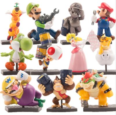 China Other 5-9cm PVC Anime Cartoon Figuras Super Mario Bros Action Number With Blind Box For Gifts for sale