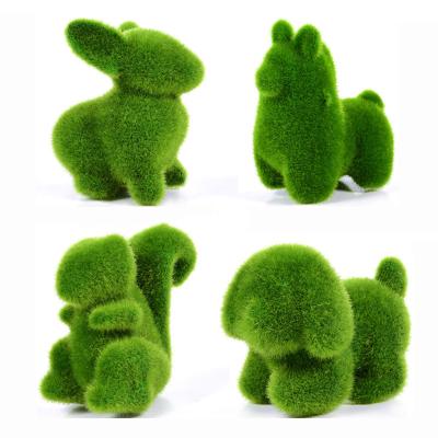 China Easter Artificial Flower Decor Plastic Craft Bunny Artificial Grass Emulation Animal Fuzzy Skin Garden Flower Pot for Wedding Party for sale