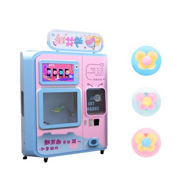 China Snacks Bank Card Payment Turned Automatic Sugar Marshmallow Candy Floss Vending Machine 30 Style 100% Cotton Flower Cotton Sugar for sale