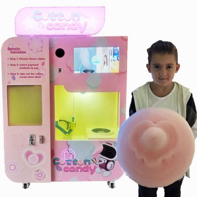 China Electric automatic production cotton candy machine with cart candy floss vending machine with cart candy floss maker with cart commercial hot sale for sale