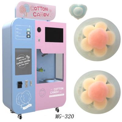 China Full Automatic Super Robot Cotton Candy Marshmallow Vending Machine Mini Cotton Candy Maker Vending Machine with Card Reader for sale