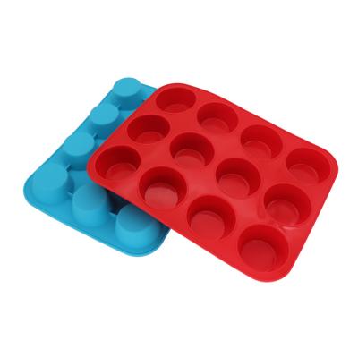 China Kitchen Sustainable Factory Promotional Classic Silicone Cake 12 Cup Mold Cookie Chocolate Mold for sale