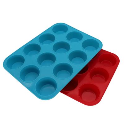 China 100% Food Grade 3D Cake Mold Christmas Cupcake Mold Maker 12 Sustainable Heat Resistant &Dishwasher Safe Nonstick Microwave for sale