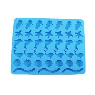 China 2021 New Marine Theme Fondant Silicone Mold Viable Seahorse Seahorse Coral Dolphin Seashell Starfish Assorted for sale