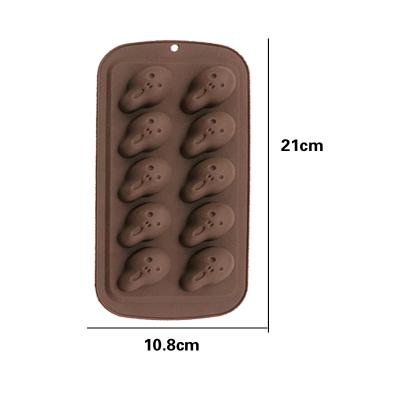 China Viable Breakable Cake Pan 10 Cavity Chocolate Heart Mold Silicone Soap Chocolate Baking Biscuit for sale