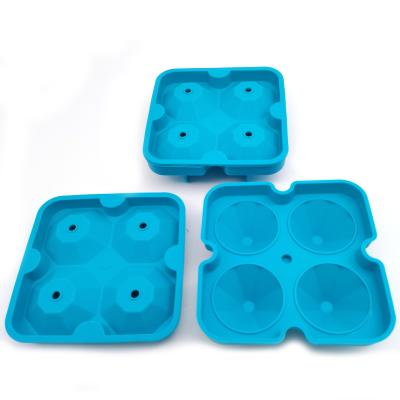 China Viable Reusable 4 Hole Diamond Maker Mold Dimond Ice Cube Tray Mold Diamond for sale